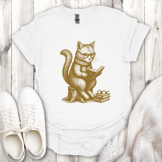 Cat Reading T-Shirt